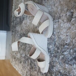 Never worn cream wedges